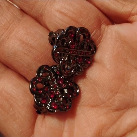 Beautiful ruby necklace in earrings - Picture 2 of 2